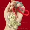 Llavero de Oro Puro 999 con Correa de Cuero de Mariposa, Colgante para Bolso, Personalización de Regalo de Cumpleaños