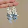 """Árbol de Fuego Flor Plateada"" Francés Romántico Concha Lujo Accesible Elegante Exquisito Nicho Aretes Aretes Sin Perforación Pinzas para Orejas"""