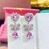 Doce estilo coreano brincos elegantes Super fada design rosa cristal retro oceano coração arco brincos frescos