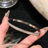 Pulsera de acero de titanio plateado para mujer pulsera de anillo liso de circonio de alta gama joyería pulsera plateada pulsera de cuerda pulsera de nuevo estilo