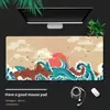 Alfombrilla de ratón con diseño de ola Ukiyo-e estilo japonés, tamaño grande, adecuada para escritorios de computadora, con el Monte Fuji, pad de teclado retro, para uso en oficina y juegos