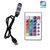 Controlador de luz LED RGB Bluetooth USB 5V con control remoto infrarrojo de 24 teclas y controlador de aplicación móvil 5V