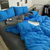 Conjunto de cama minimalista estilo nórdico, preto e branco, abstrato, com fio bouclé, quatro peças, algodão lavável, adequado para dormitórios estudantis, conjunto de lençóis de três peças