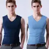 Chaleco de Seda de Hielo para Hombre con Hombros Anchos, Cuello en V, Corte Ajustado, Chaleco sin Mangas de Seda de Hielo para Deportes de Verano al por Mayor