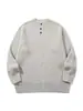 Roupas Vintage Yidao 2026 Outono Novo Suéter Gola Henley Estilo Americano para Homens e Mulheres, Pulôver Tricô Casual Cor Sólida