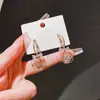 Pendientes de Flor de Rosa con Circón Hueco de Moda para Mujer, Pendientes de Celebridad de Internet Exquisitos de Nicho de Gama Alta, Nuevos Accesorios para Orejas de Lujo Ligero de Moda