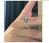 Anillo de Perlas de Imitación y Aguamarina Estilo Xiaohongshu Nuevo Lujo Accesible para Año Nuevo Anillo de Diseño de Nicho