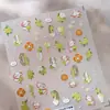 Tensor Estilo Pastoral Panda Cereza Pegatinas para Uñas M564 Fresco y Lindo Conejo Cereza Caligrafía Pegatinas para Uñas