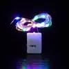 LED botão célula pequena caixa branca cor flor corda de luz decoração da árvore de Natal corda de cobre atmosfera luz luzes piscantes