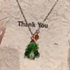 Nuevos Pendientes de Árbol de Navidad con Circonita Rosa Dulce para Otoño e Invierno 2024, Elegantes y Lujosos, Pendientes y Accesorios para Orejas Versátiles de Navidad