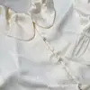 Pijama Novo de Cor Sólida com Gola Laço de Seda Gelada para Mulheres, Popular no Xiaohongshu, Fresco e Usável Fora de Casa, Roupa de Casa Feminina