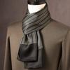 Lenço de Seda de Amora de Alta Qualidade para Homem Lenço de Seda Primavera Outono e Inverno Estilo Chinês Listra Longa Presente de Negócios para Namorado