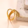 Anillo Popular Transfronterizo de Acero Inoxidable Anillo Abierto Hueco de Presión de Aceite Diseño Personalizado Joyería de Acero de Titanio Fabricante Venta Directa