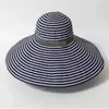 2026 Nuevo Sombrero Rayado Versátil Plegable Protección Solar Ala Ancha Parasol Sombrero de Pescador Sombrero de Sol para Vacaciones en la Playa