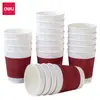 Copo de Papel de Camada Dupla Deli 19206 280ml Descartável Isolado Espessado Anti-Escaldante para Café Chá Bebidas Quentes Atacado
