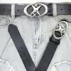 Cinturón de cuero de doble wanyue con estrella cruzada, nuevo y moderno, accesorio para falda de jeans, cinturón real moderno y versátil
