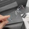 Óculos sem aro anti-luz azul, cool e estilosos, armação ultraleve de titânio puro, podem ser equipados com lentes de grau, estilo durão de negócios 0632
