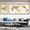 China mapa do mundo duplo pendurado pintura decoração escritório conferência mural casa oversized pintura de fundo