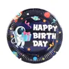 Nueva oferta transfronteriza especial para un nuevo color de impresión: plato de papel desechable de 7 pulgadas, diseño de escena de cumpleaños, festival de bodas