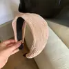Diadema de ala ancha plisada suave estilo coreano inspirada en ins para mujer, diadema diaria de alta gama que realza la redondez de la cabeza, accesorio para el cabello