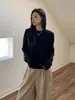 498 # Liquidación Camiseta Lil Cher Manga Larga Hombro Regular, Top Corto Ajustado Color Sólido, Camiseta Base Adelgazante de Cintura Alta