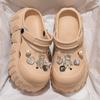 Zapatos Croc para Mujer Ropa de Verano Estilo Ins 2025 Nuevos Sandalias Baotou DIY de Suela Gruesa Antideslizantes Zapatos de Enfermera