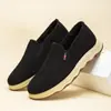 Zapatos de Algodón para Hombre de Invierno con Forro de Terciopelo y Tejido de Pana Engrosado Cálido, Zapatos Casuales para Personas de Mediana Edad y Mayores, Zapatos Deportivos para Exteriores con Suela Blanda