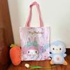 Bolsa de Documentos Desenho A4 My Melody Bolsa de Lona Fofa Grande Capacidade Bolsa de Documentos A4 Bolsa de Ombro Bolsa para Estudo