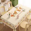 Toalha de Mesa Simples de Desenho Animado 2026 Nova, Impermeável, Resistente a Óleo, Fácil de Limpar, Bonita e Atmosférica, Capa Retangular para Mesa de Centro