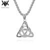 Collar Nórdico Vikingo Triángulo Serpiente Bicéfala Acero Titanio Frío Neutral Nudo Eterno Acero Inoxidable Colgante Colgante