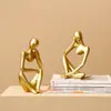 Decoração de Figura de Resina Dourada de Luxo Nórdico para Armário de Vinho, Divisória e Rack de TV
