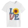 Estación independiente transfronteriza Europa y Estados Unidos AMOR girasol impresión de estrella de cinco puntas moda cuello redondo manga corta camiseta casual Amazon