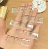 Mini Regla Transparente de Bolsillo, Regla del Tamaño de la Palma de la Mano, Multifuncional, Regla Portátil Multipatrón, Herramienta de Dibujo Geométrico para Estudiantes