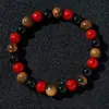 Pulseras de Cristal de Moda Estilo Europeo y Americano Transfronterizo, Cuentas Redondas de Piedra Ojo de Tigre, Pulseras de Piedra Natural, Pulseras de Cuentas