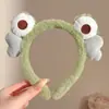 Diadema divertida estilo coreano de dibujos animados para mujer, con diseño de peluche, perfecta para usar al aplicar mascarillas faciales o lavarse la cara, y también adecuada para crear un peinado de coleta alta.