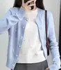 Nuevo Cardigan de Punto de Manga Larga Versátil de Moda Ajustado Delgado con Accesorio de Lazo Simple Otoño 2025