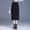 Elegante Falda Bodycon Recta Jacquard Retro para Mujer, Nueva Moda Primavera y Otoño 2026 Falda de Longitud Media Adelgazante