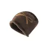 Gorro holgado de poliéster personalizado con lazo, Gorro tejido para mujer, Otoño e Invierno, Borde enrollado, Corte holgado, Circunferencia de cabeza grande, Gorro tejido para clima frío, Venta al por mayor