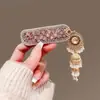 Lujo Ligero Flor de Cristal Pesado Rectangular Terciopelo Pedrería Elegante Pinza Lateral Pinza para Flequillo Pinza Bb Pasador para la Parte Posterior de la Cabeza