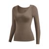 Roupa Beautificadora de Pele Ultrafina com Bojos, Conjunto de Roupa Base Aquecedora de Alta Elasticidade para Outono e Inverno Tudo-em-Um para Mulheres