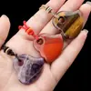 2334-Collar de Ágata Corazón de Cristal Natural Corazón de Melocotón Torcido Colgante 30mm Suministro de Colgante para Joyería DIY