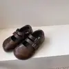 Zapatos de Cuero Vintage para Niñas 2026 Primavera y Otoño Planos Infantiles Brogue Poco Profundo Zapatos de Princesa para Niñas Zapatos para Bebés y Niños Pequeños Modernos