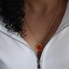 Estilo francês distinto tigre olho pedra vermelho turquesa vintage pingente titânio aço brincos colar versátil mulheres luz de luxo conjunto de joias