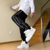 2024 otoño nuevo para hombre corte ajustado moderno moderno deportivo casual todo combina pantalones tobilleros para hombre con costuras a rayas para hombre