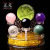 Al por mayor bola de cristal rosa blanco morado amarillo decoración de matriz de Siete Estrellas piedra cruda natural pulida cristal colorido regalo para el hogar y la oficina