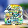 Ímã de Geladeira Souvenir de Viagem Souvenir de Weihai Liu Gongdao, Shandong Tendência Nacional Adesivo Magnético de Madeira Tocha Oito Ruas
