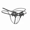 Calcinha de Lingerie Sexy Feminina Tamanho Extra Grande Tanga com Massagem de Pérola Aberta Europeia Americana Roupa Íntima para Boate