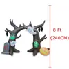 Arco Inflable de Halloween de 2.4 m Calabaza Fantasma Lápida Árbol Muerto Modelo de Aire Patio Decoraciones Luminosas LED Adornos