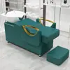 Cama para Lavar el Cabello de Salón de Peluquería Estilo Celebridad de Internet Semi-Reclinable Lavabo Profundo Cama para Lavar el Cabello Salón de Peluquería Cama para Enjuagar Cama para Cuidado y Crecimiento del Cabello