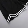 Moda, nuevos shorts deportivos, 48 cm de largo, tela birdseye, que absorben la humedad, de secado rápido, shorts de gimnasio en blanco y negro al por mayor